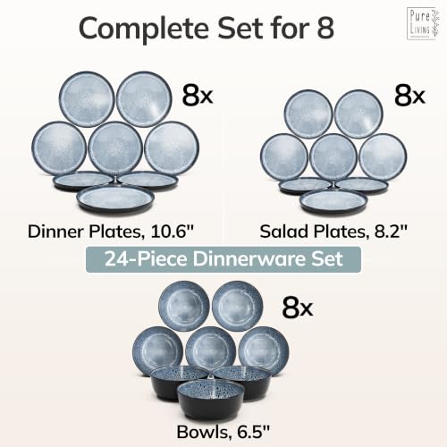 24 Piece Stoneware Dinnerware Set for 8 (24 Count)