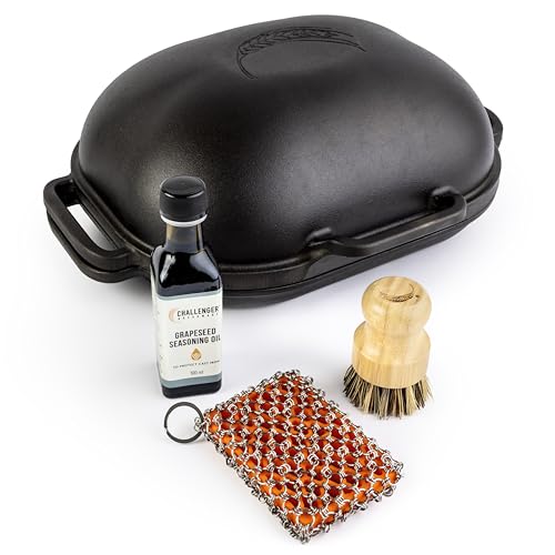 Challenger Bread Pan Cast Iron Loaf Pan with Lid + Care Kit for Artisan Sourdough and Homemade Bread Baking