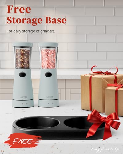 Electric Salt and Pepper Grinder Set with Storage Base (2 Count)