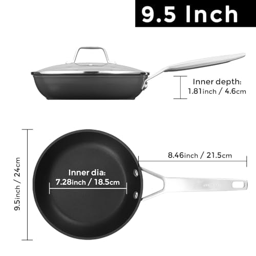 9.5 Inch Nonstick Frying pan with Lid