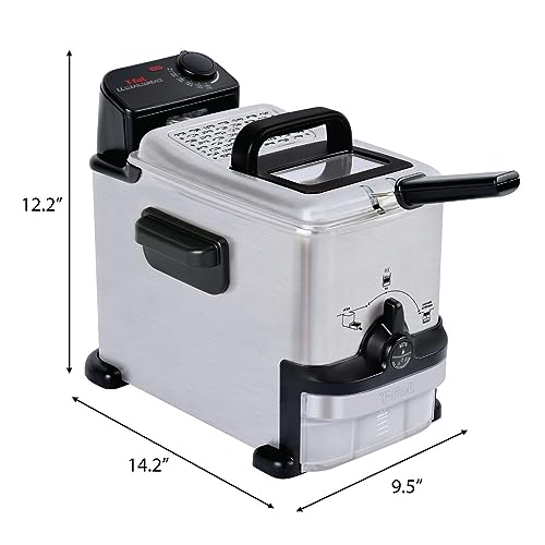 EZ Clean Compact Electric Deep Fryer with Basket