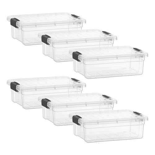 7.4 Quart Clear Plastic Storage Bin with Lid (6 Count)