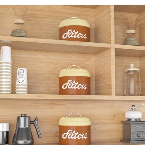 Brown Basket Coffee Filter Holder with Lid