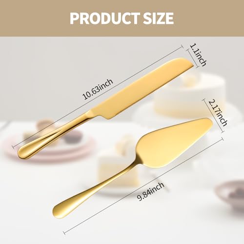 Golden Cake Cutting Set for Wedding