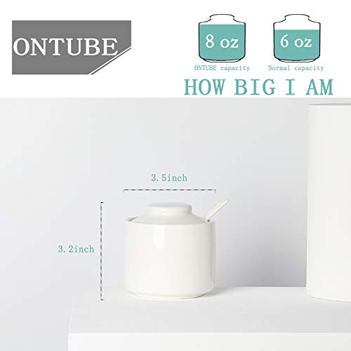 Ceramic Sugar Bowl with Lid and Spoon 8oz
