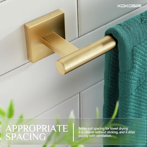 Hand Towel Bar Bathroom Towel Holder for Bath Kitchen Cabinet Towel Rails 16 Inch Brushed Gold Stainless Steel B4005BG