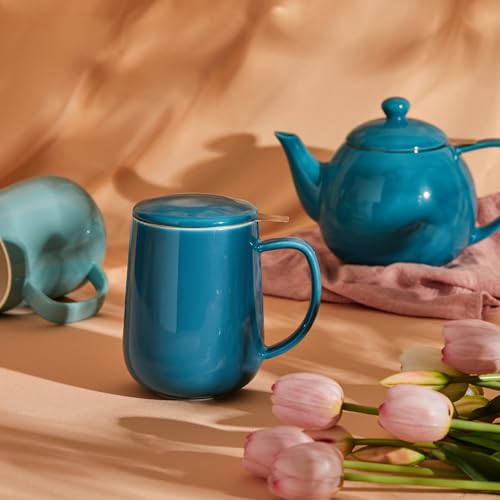 Porcelain Teacup with Infuser and Lid