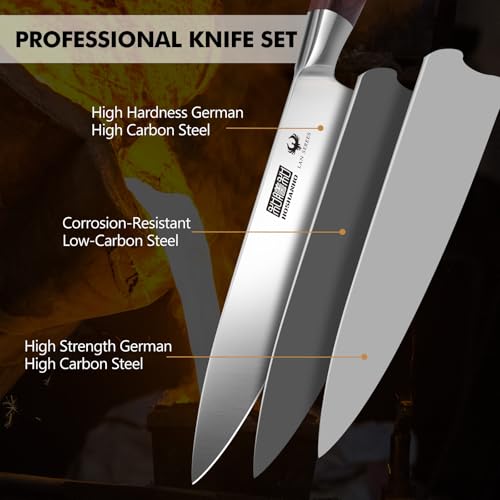 7PCS Kitchen Knife Set with Block (7 Count)