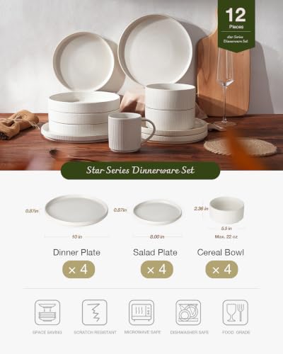 Star Stoneware Dinnerware Set (12 Count)