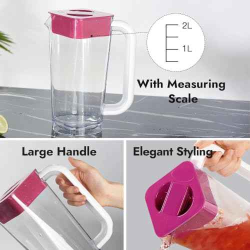 4Pk 2L 68oz Plastic Pitcher w