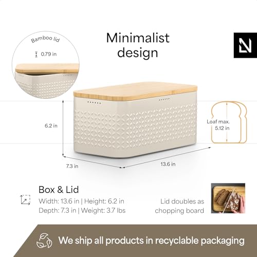Bread Box I Metal bread box for long lasting freshness with non