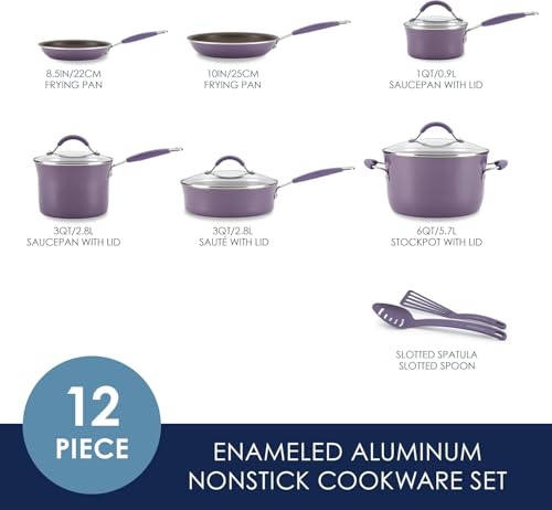 Cucina Nonstick Cookware Purple Pots and Pans Set