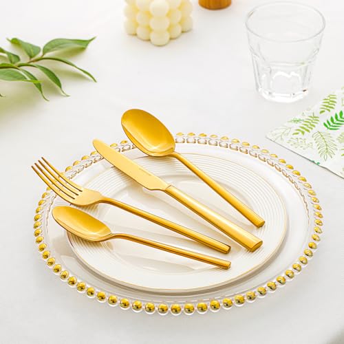 Gold Silverware Set for 12 (60 Count)