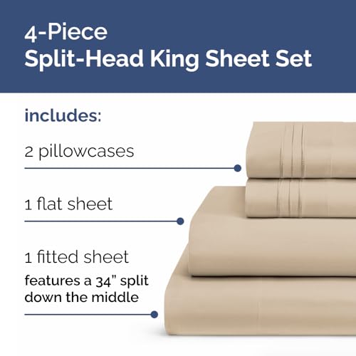 Flex Top Split Head King 4 Piece Sheet Set
