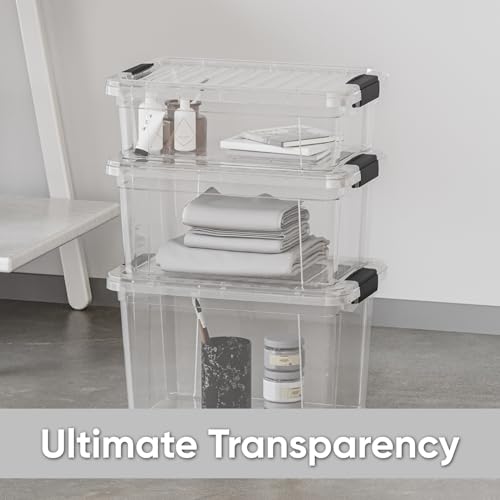 26.5 Quart Clear Plastic Storage Boxes with Lids (2 Count)