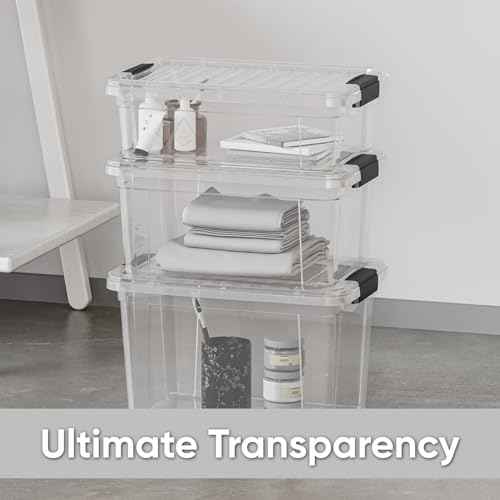 26.5 Quart Clear Plastic Storage Boxes with Lids (10 Count)