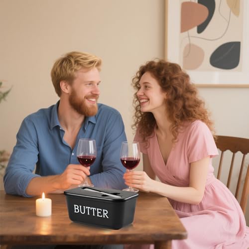 Large Plastic Butter Dish With Lid And Knife