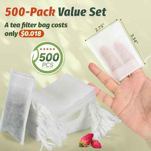 Empty Tea Bags for Loose Leaf Tea (500 Count)
