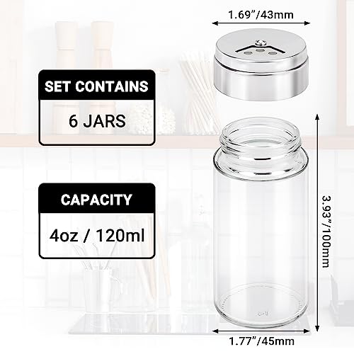 Spice Jar with Shaker Lids (6 Count)