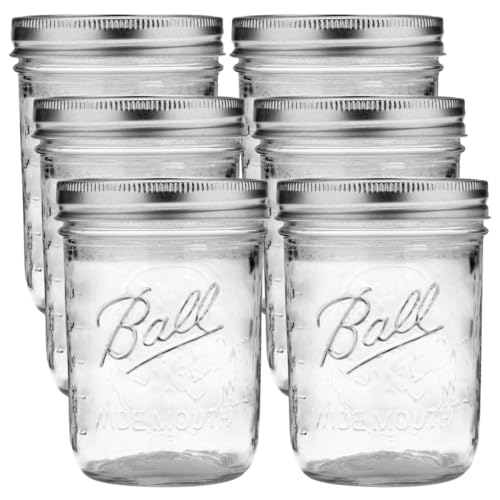 Wide Mouth Glass Mason Jars with Lids and Bands