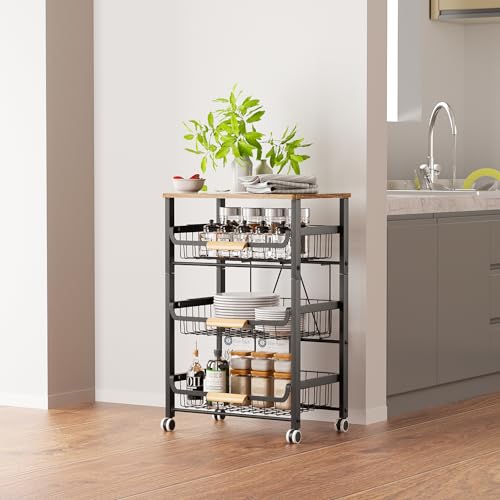 4 Layer Fruit Basket Kitchen Food Storage Organizer and Storage Rack