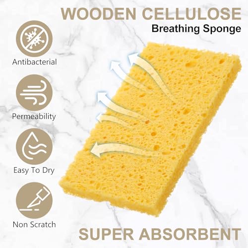 100 Pieces Compressed Wood Pulp Dish Sponges for Kitchen (100 Count)