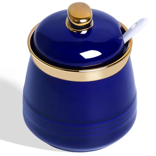 12oz Ceramic Sugar Bowl with Lid and Spoon