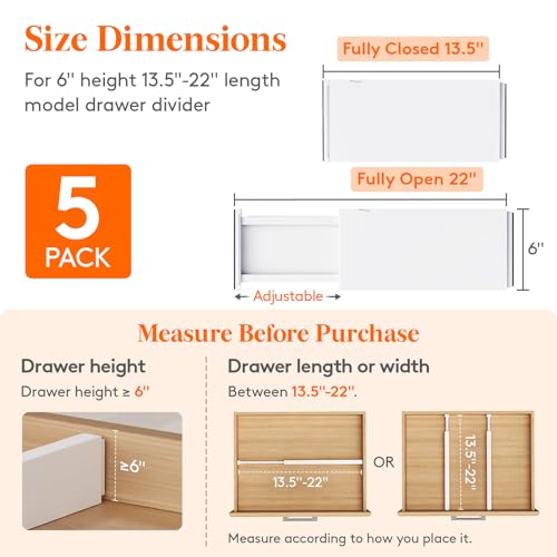 6" Tall Upgrade Drawer Dividers (5 Count)