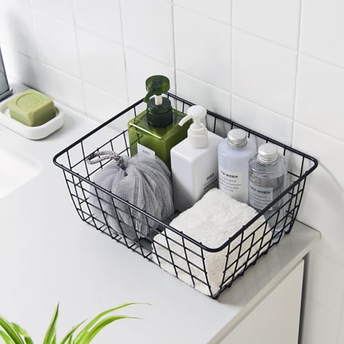 Kitchen Wire Baskets Farmhouse Decor Metal Food Storage Organizer (2 Count)