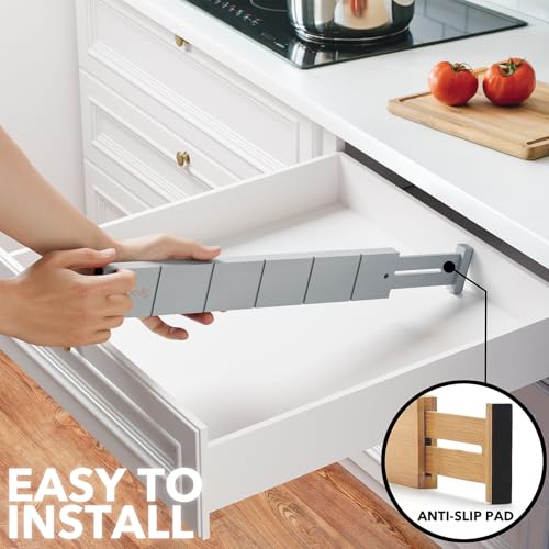 Bamboo Drawer Dividers with Inserts and Labels