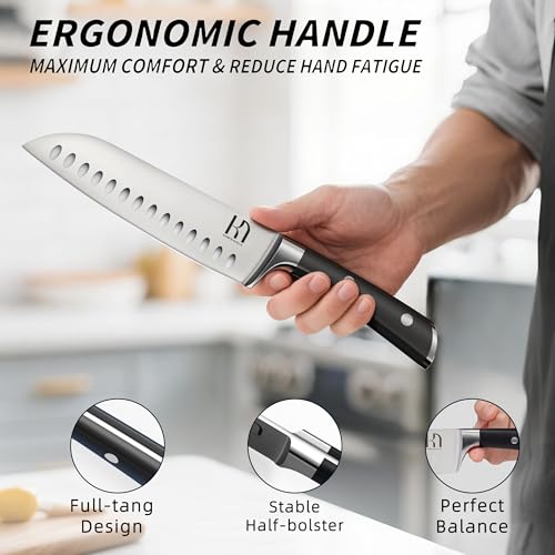 15 Pcs Japanese Knife Set with Sharpener