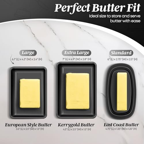 Large Ceramic Butter Dish with Lid for Countertop