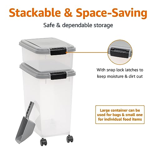 3 Piece Airtight Pet Food Storage Container Combo with Scoop (3 Count)