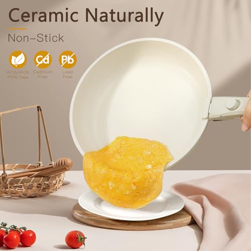 Pots and Pans Set Detachable Handle Cookware Sets Kitchen Cooking Set