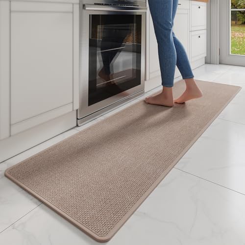 Long Kitchen Runner Rugs Kitchen Mat Non Slip Washable Brown 17"x71"