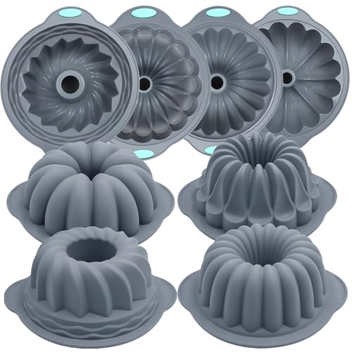 4 Pieces Silicone Fluted Tube Cake Pans