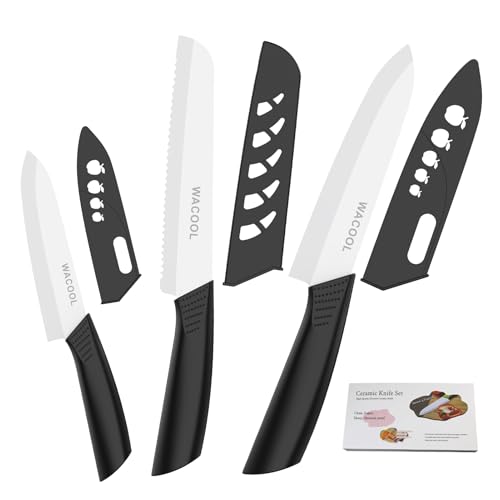 Kitchen Ceramic Knife Set with Sheaths