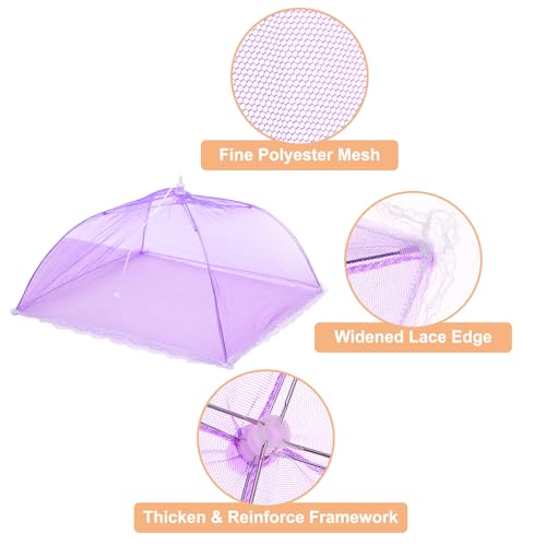 3 Pcs Large and Tall Food Covers 17" Mesh Food Covers for Outdoors Collapsible Food Protector Covers Tent for Parties Outdoor Picnics BBQs (3 Count)