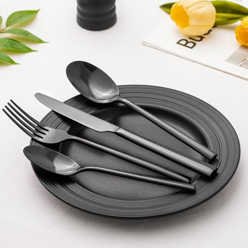 Black Silverware Set for 4 (20 Count)