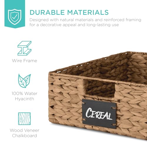 Set of 4 16x12in Large Water Hyacinth Pantry Baskets (4 Count)