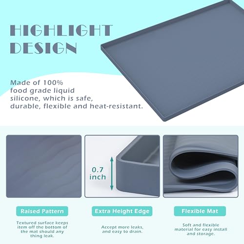 Waterproof Silicone Under Sink Mat 40'' x 22'' Shelf Liner for Kitchen and Bathroom