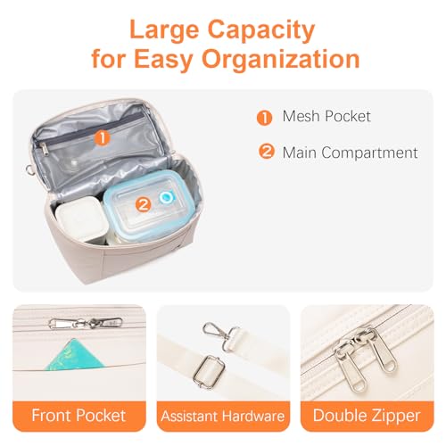 NOL 4L Insulated Lunch Bags for Women Cooler Bag Lightweight Nylon Waterproof Lunch Box For Work