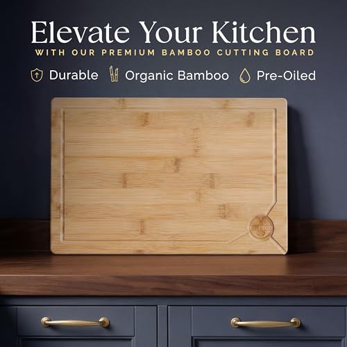 Extra Large Bamboo Cutting Board 17.3 x 11.8 x 0.8 Inch