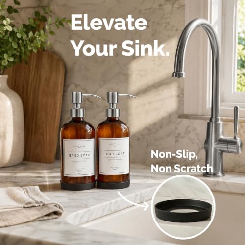 Amber Glass Soap Dispenser (2 Count)