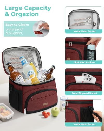 Lunch Box for Men Women Insulated Lunch Tote Cooler Bag Lunchbox