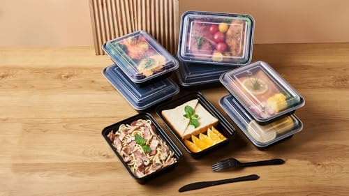 FULIGN 24 oz Meal Prep Containers With Lids Reusable 150 Pack Extra (150 Count)