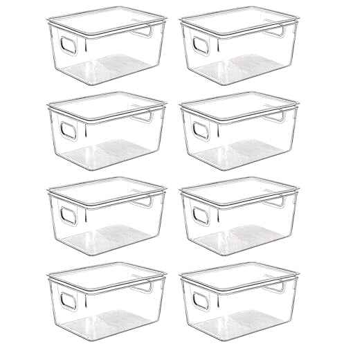 Clear Plastic Storage Bins with Lids (8 Count)