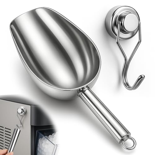Stainless Steel Ice Scoop for Freezer with Magnetic Hook