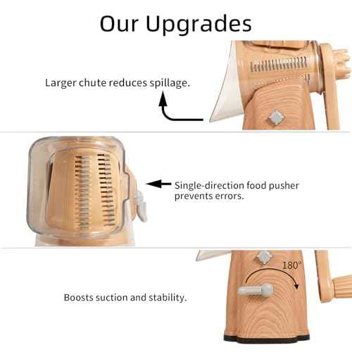 Upgrade Rotary Cheese Grater Shredder with Handle