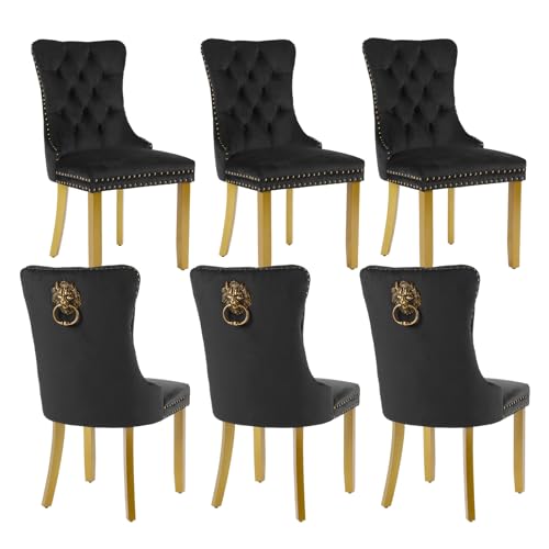 Black Velvet Dining Chairs Set of 6 (6 Count)